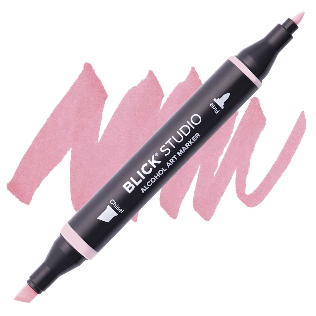 Open in modal - Blick Studio Alcohol Art Marker - 144 Pink Pearl, swatch and marker