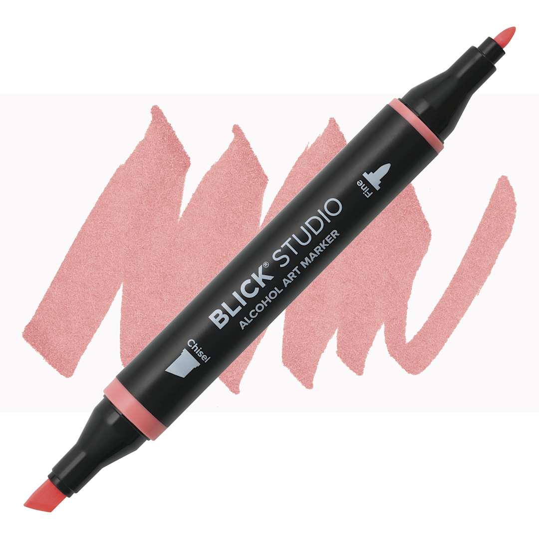 Open in modal - Blick Studio Alcohol Art Marker - 146 Flamingo, swatch and marker