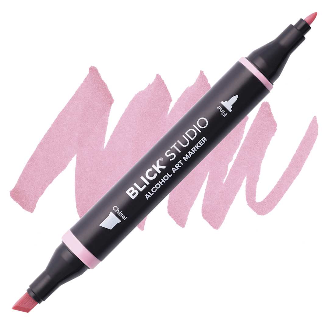 Open in modal - Blick Studio Alcohol Art Marker - 121 Carnation Pink, swatch and marker