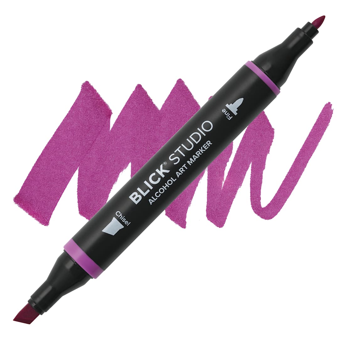 Open in modal - Blick Studio Alcohol Art Marker - 004 Very Berry, swatch and marker