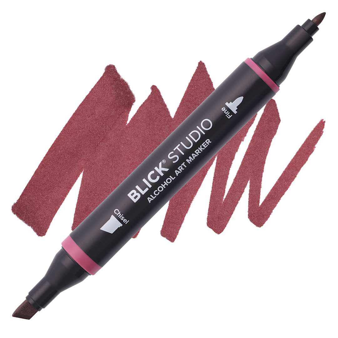 Open in modal - Blick Studio Alcohol Art Marker - 033 Brick Red, swatch and marker