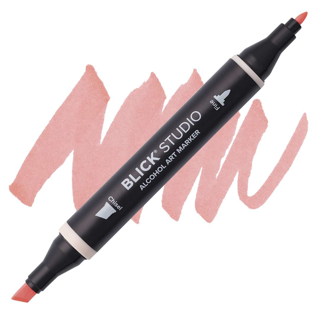 Open in modal - Blick Studio Alcohol Art Marker - 079 Peach Blush, swatch and marker