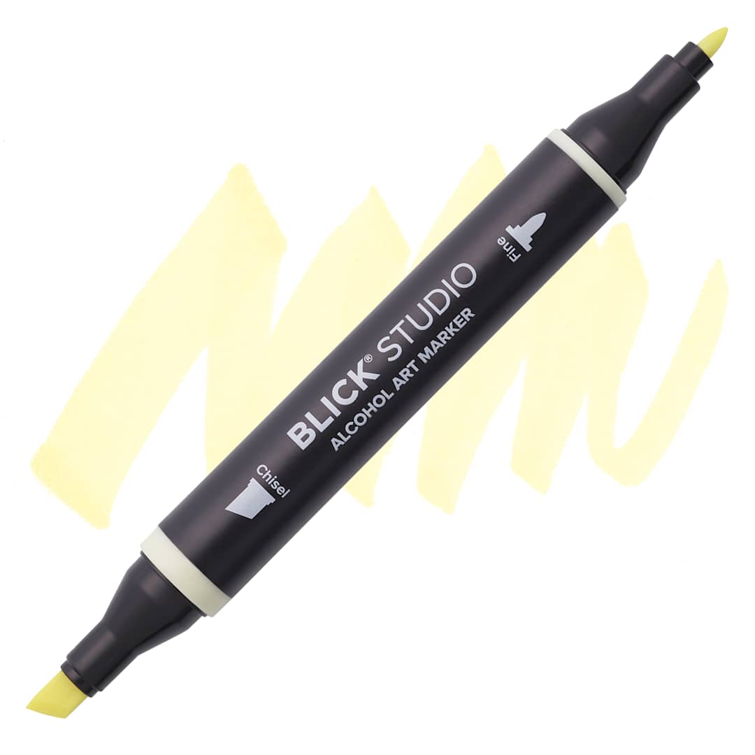Open in modal - Blick Studio Alcohol Art Marker - 330 Straw Yellow, swatch and marker
