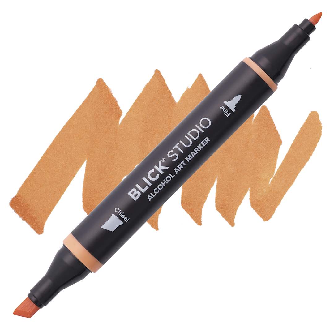 Open in modal - Blick Studio Alcohol Art Marker - 305 Orange Sherbet, swatch and marker