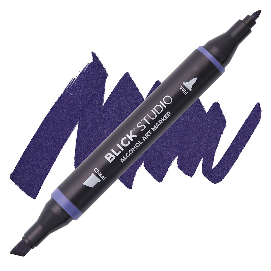 Open in modal - Blick Studio Alcohol Art Marker - 073 Deep Space Blue, swatch and marker