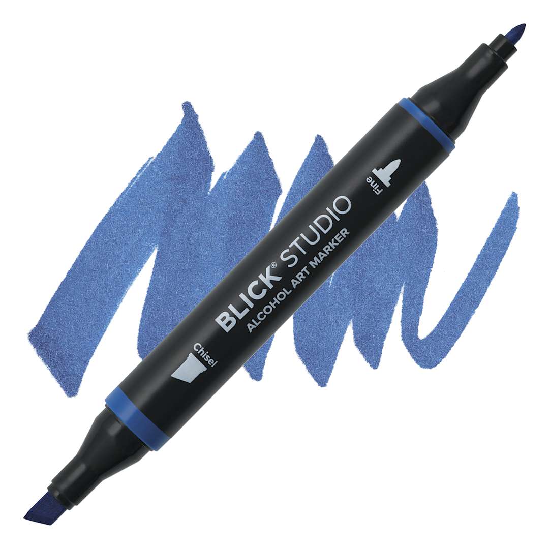 Open in modal - Blick Studio Alcohol Art Marker - 546 Cool Blue, swatch and marker