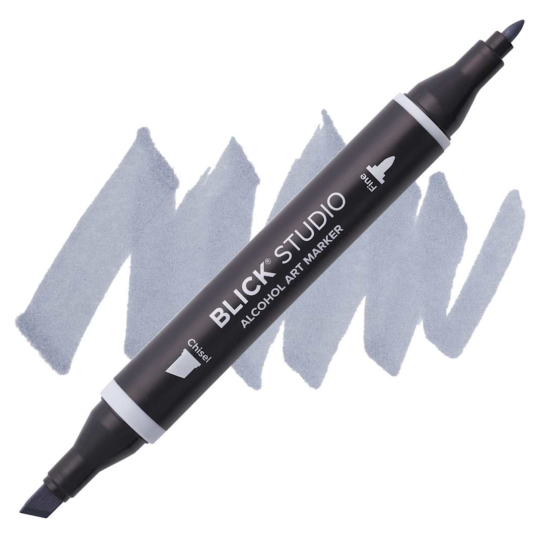 Open in modal - Blick Studio Alcohol Art Marker - 089 Steel Blue, swatch and marker