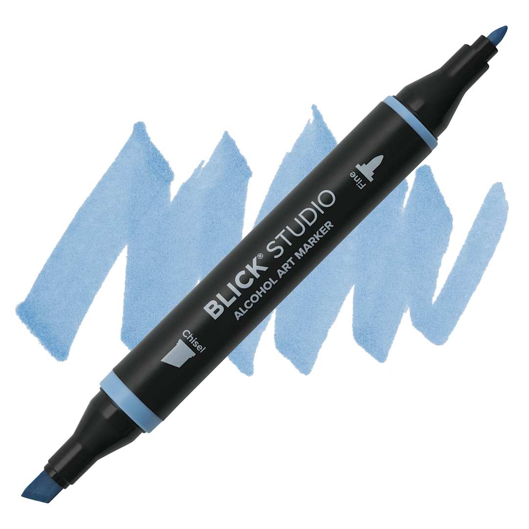 Open in modal - Blick Studio Alcohol Art Marker - 565 Dusk Blue, swatch and marker