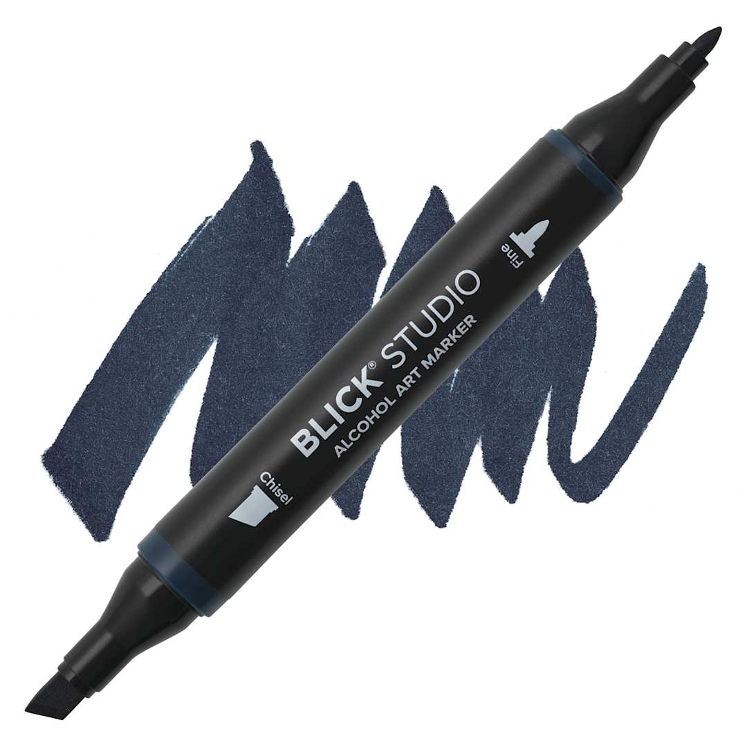 Open in modal - Blick Studio Alcohol Art Marker - 554 Midnight Blue, swatch and marker
