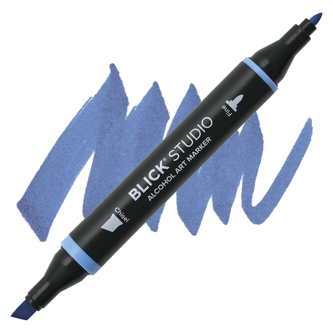Open in modal - Blick Studio Alcohol Art Marker - 544 Washed Denim, swatch and marker