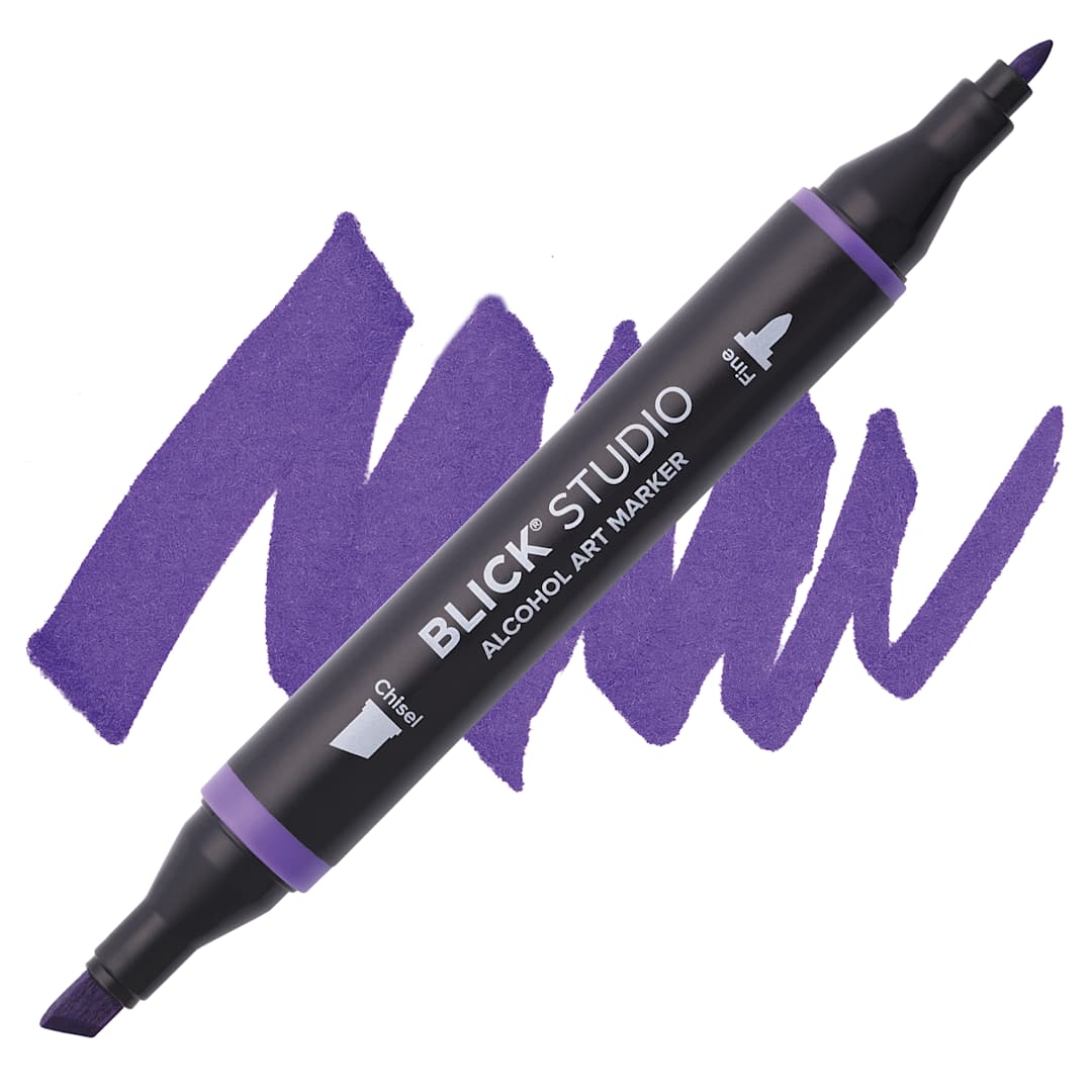 Open in modal - Blick Studio Alcohol Art Marker - 034 Violet, swatch and marker