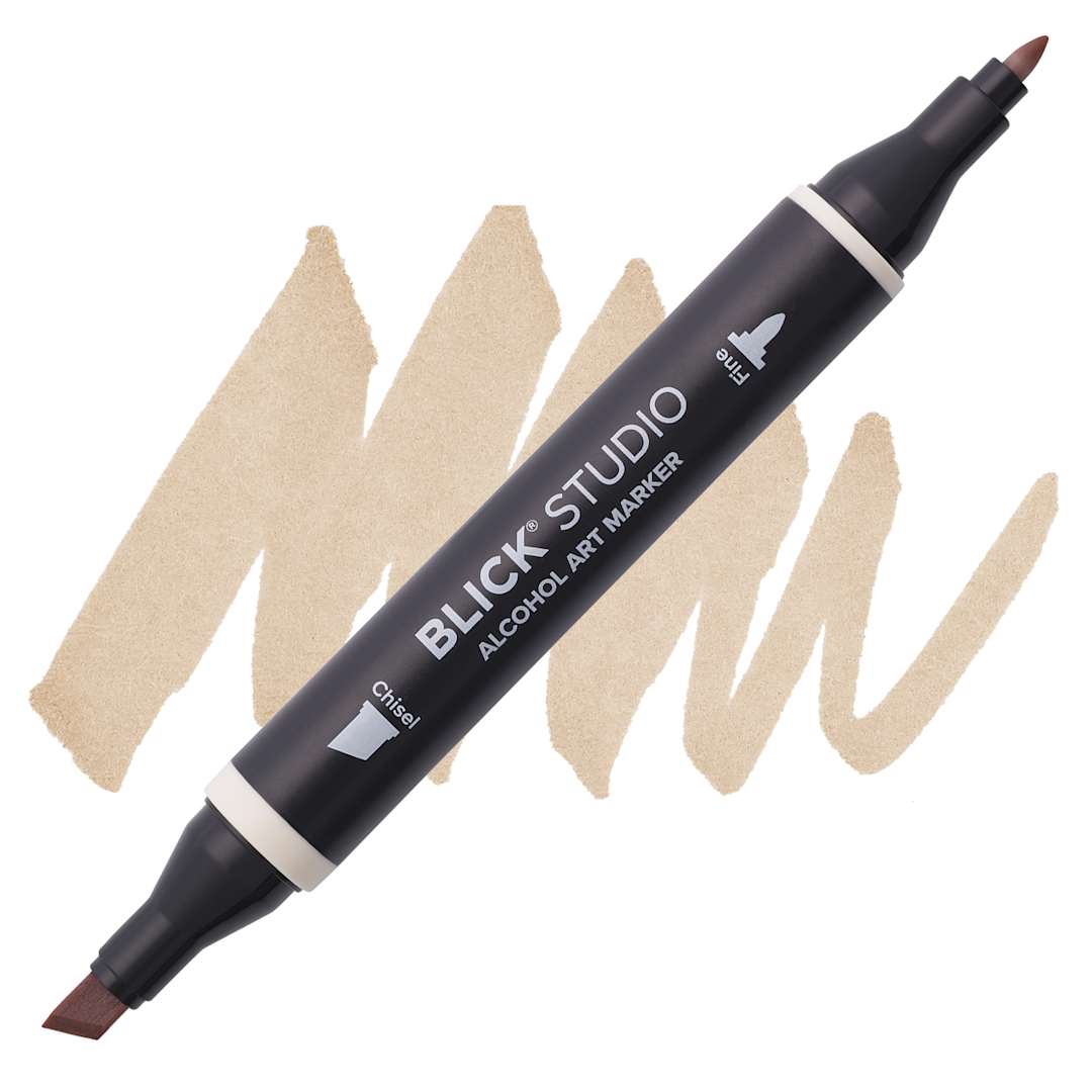 Open in modal - Blick Studio Alcohol Art Marker - 050 Taupe, swatch and marker