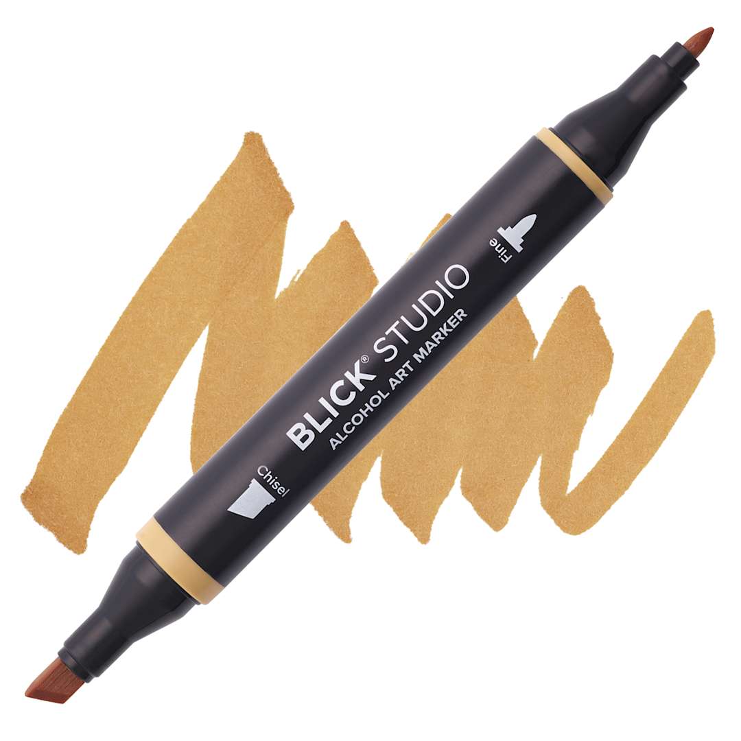 Open in modal - Blick Studio Alcohol Art Marker - 037 Caramel, swatch and marker