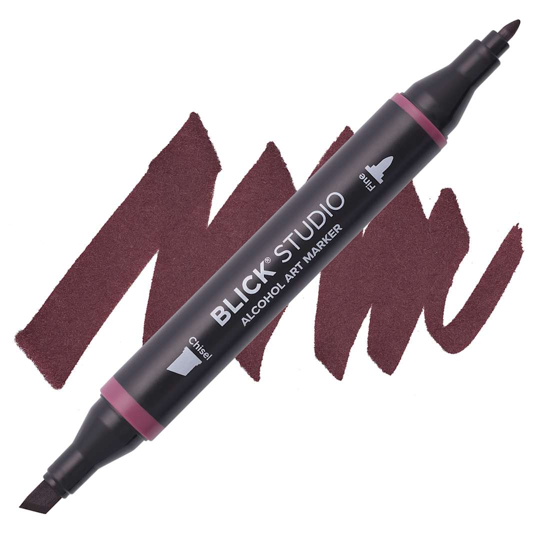 Open in modal - Blick Studio Alcohol Art Marker - 046 Dark Umber, swatch and marker, swatch and marker