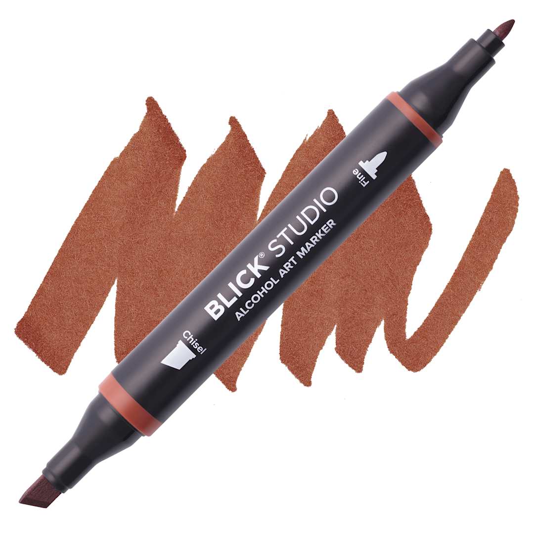 Open in modal - Blick Studio Alcohol Art Marker - 216 Cognac, swatch and marker
