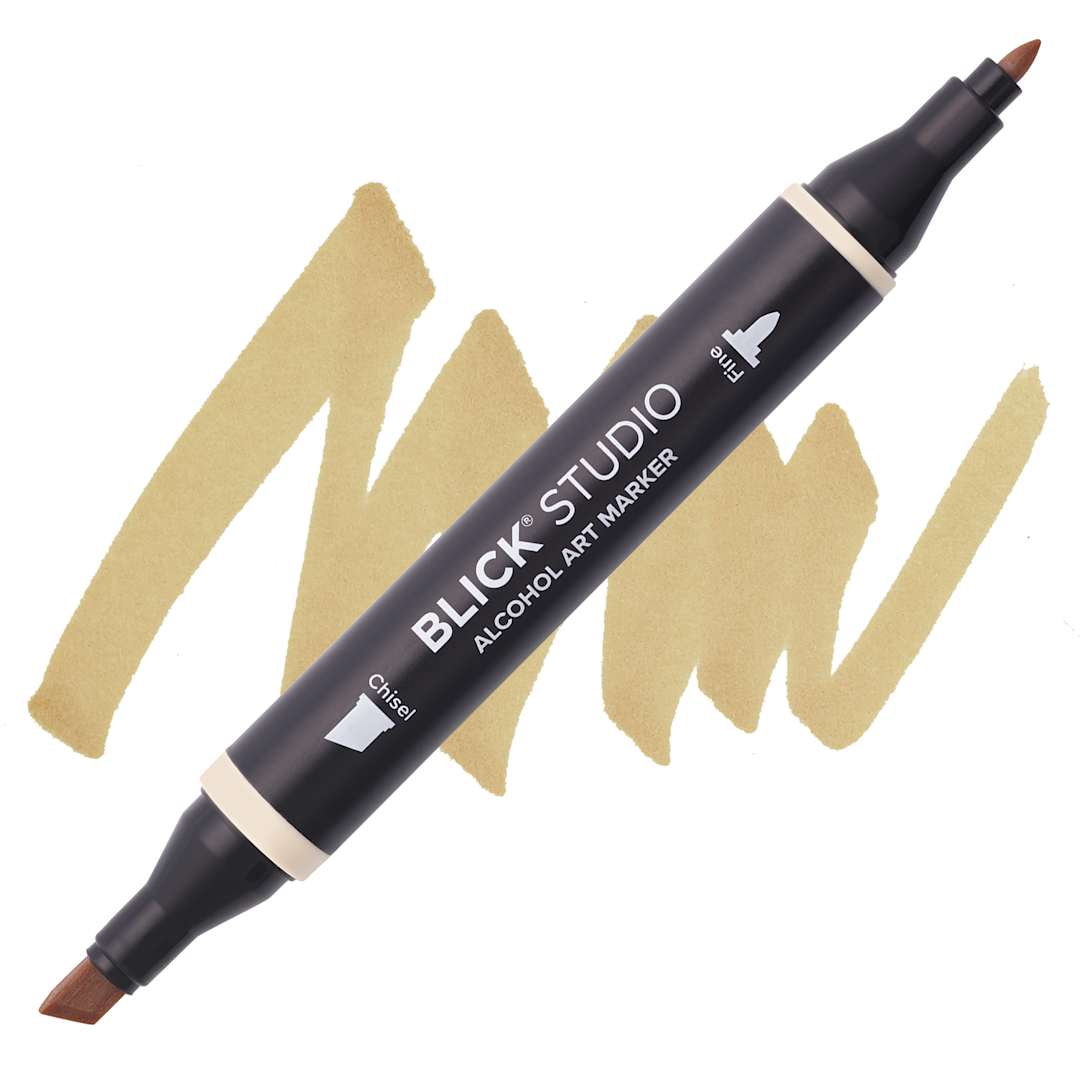 Open in modal - Blick Studio Alcohol Art Marker - 001 Camel, swatch and marker