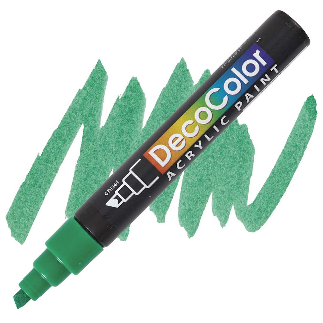 Open in modal - Decocolor Acrylic Paint Marker - Green marker and swatch
