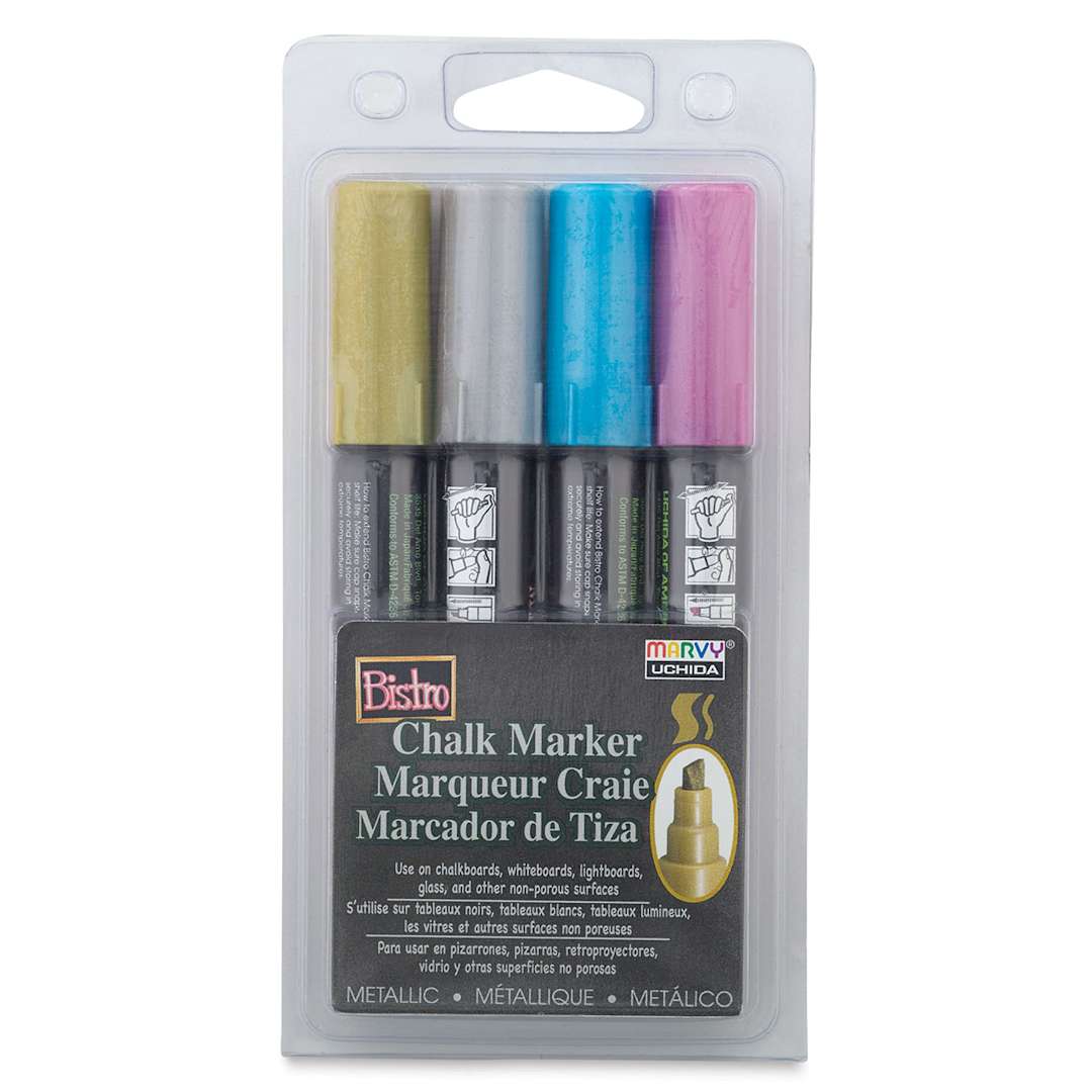 Open in modal - Bistro Chalk Marker Set - Set of 4 6mm Metallic Markers in package