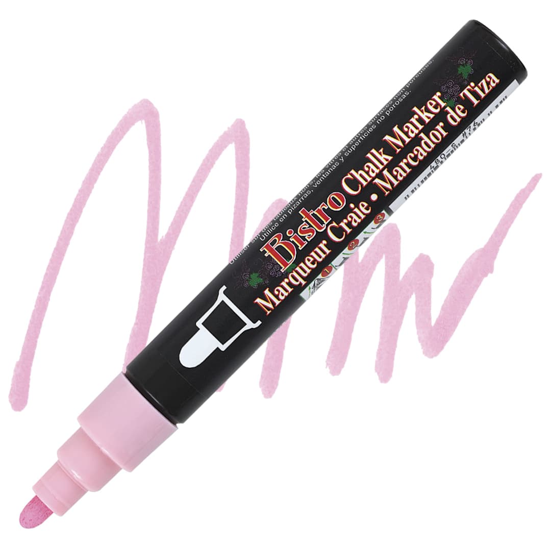 Open in modal - Marvy Uchida Bistro Chalk Marker - Blush Pink, 6 mm marker and swatch