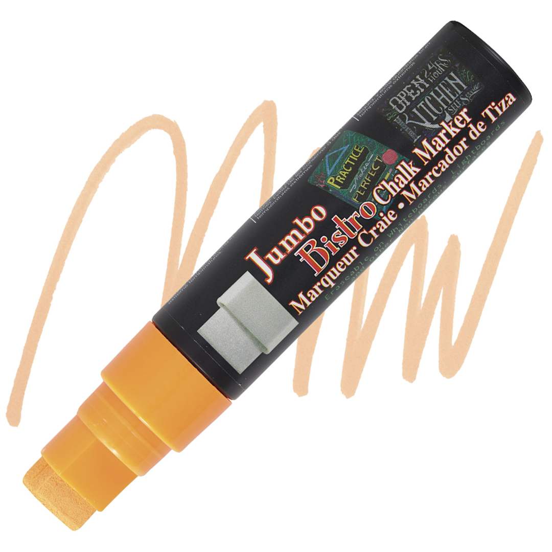 Open in modal - Marvy Uchida Bistro Chalk Marker - Fluorescent Orange, 16 mm marker and swatch