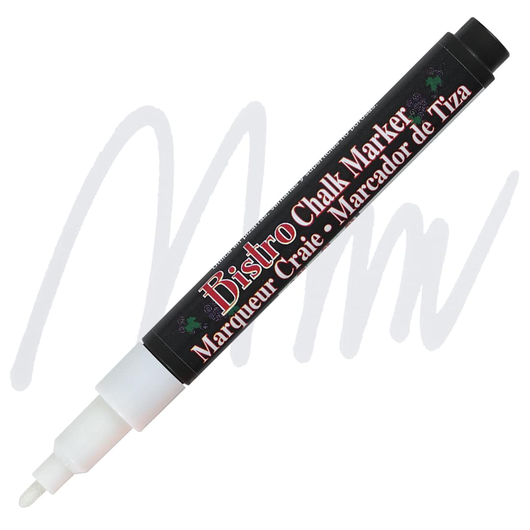 Open in modal - Marvy Uchida Bistro Chalk Marker - White marker and swatch