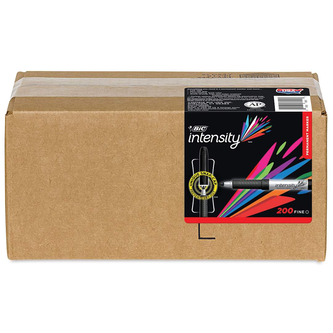 Open in modal - Bic Intensity Permanent Markers - Xtra Value, Black, Fine Point, Pkg of 200