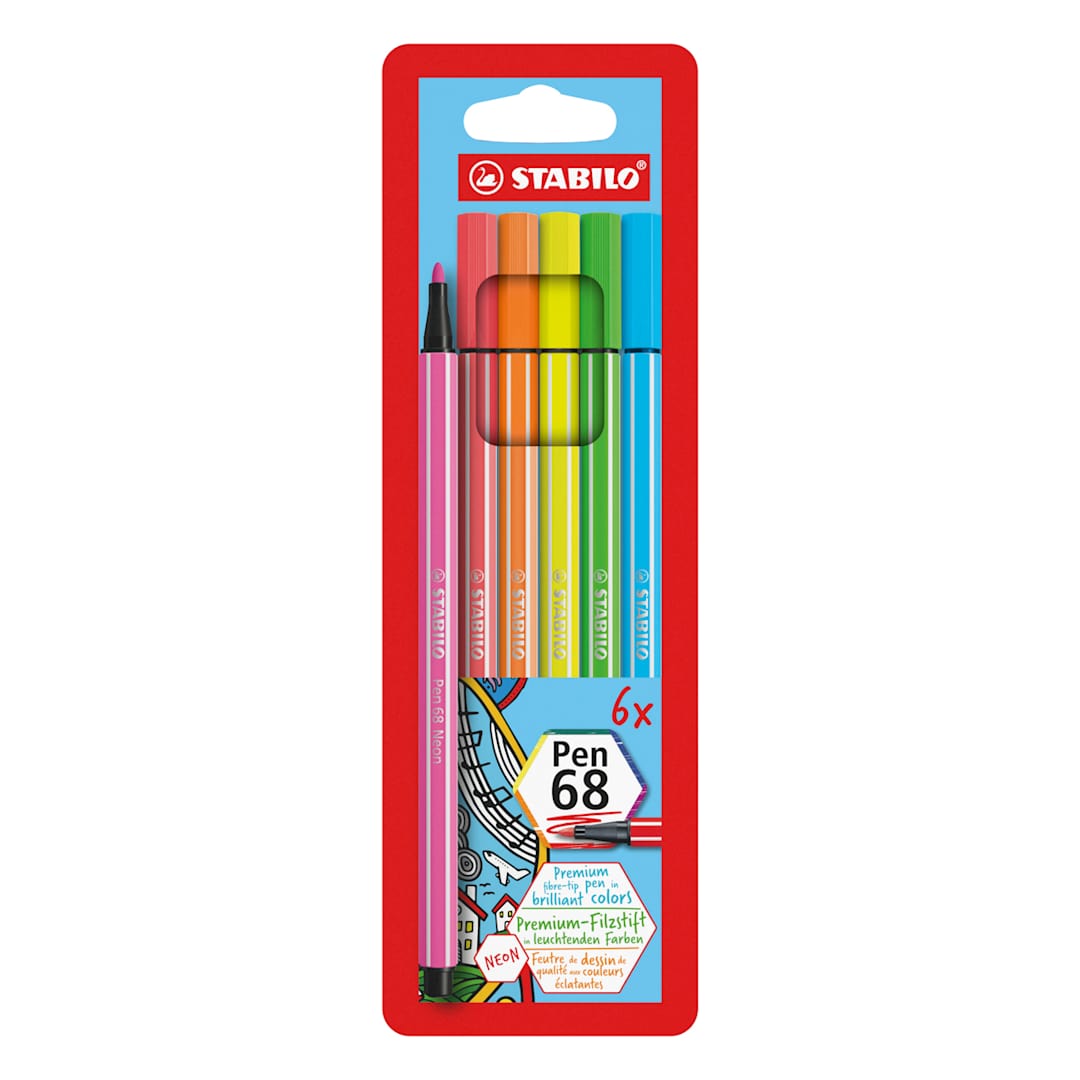 Open in modal - Stabilo Pen 68 Set - Set of 6, Neon Colors