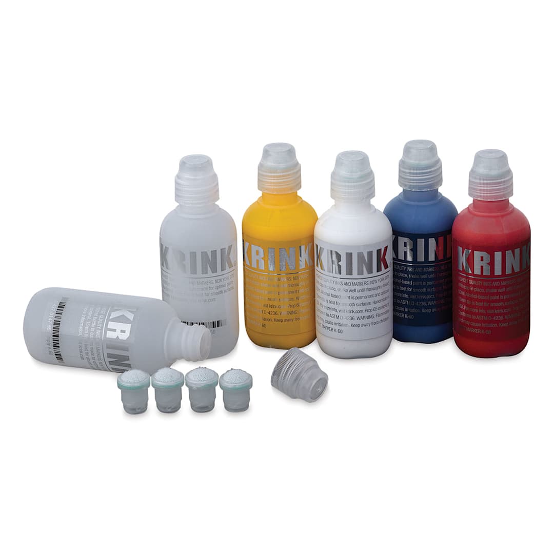 Open in modal - Krink K-60 Paint Markers - Components of Custom Marker Kit Set shown
