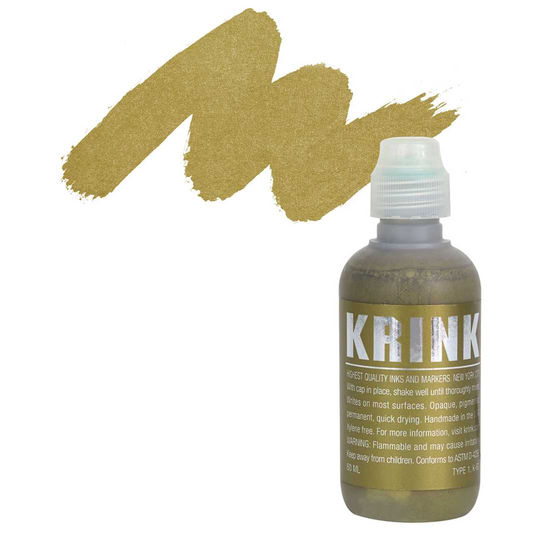 Open in modal - KRINK K-60 Paint Marker - Metallic Gold marker and swatch