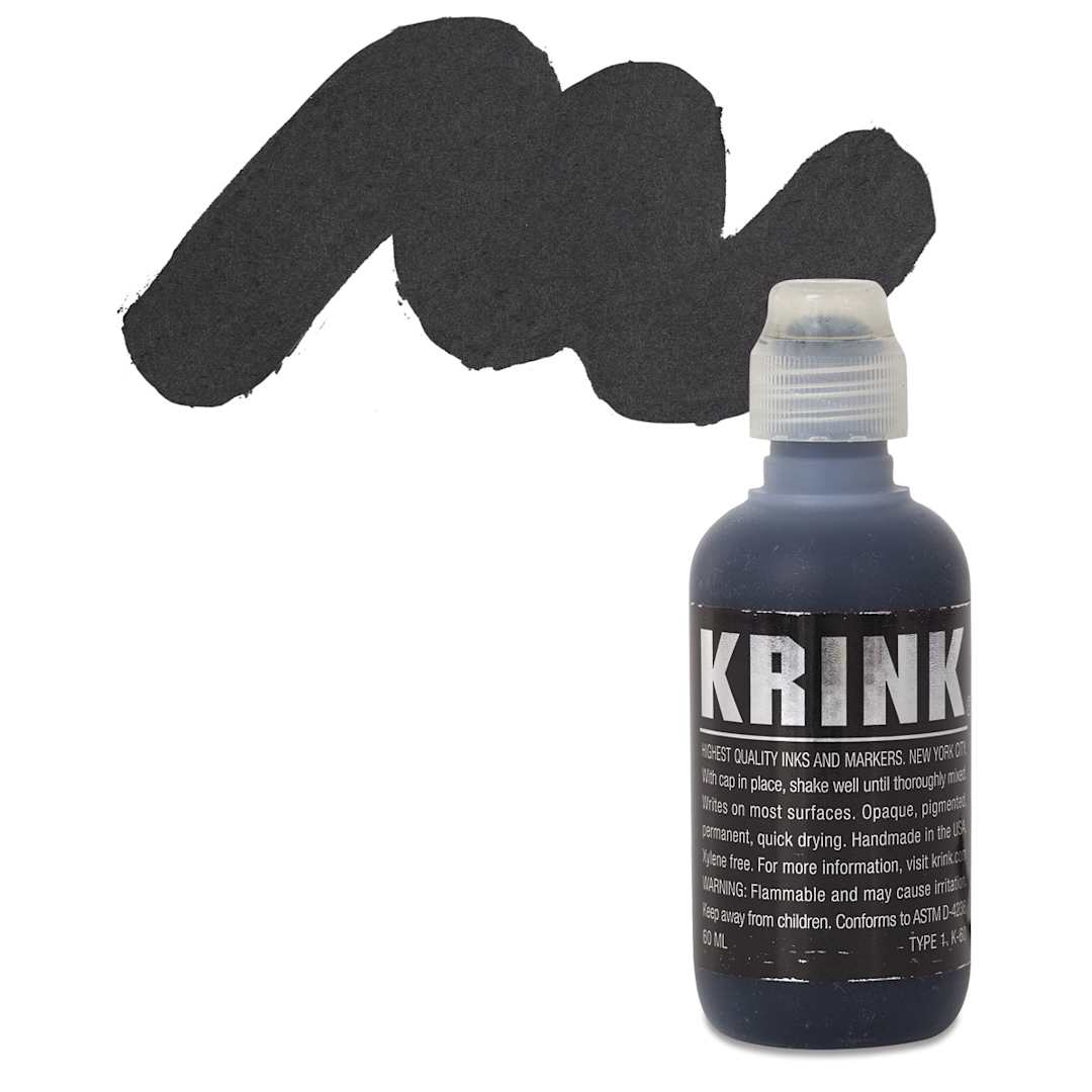 Open in modal - KRINK K-60 Paint Marker - Black marker and swatch