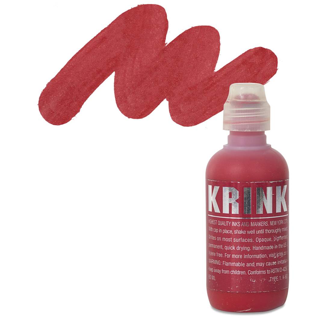 Open in modal - KRINK K-60 Paint Marker - Red marker and swatch