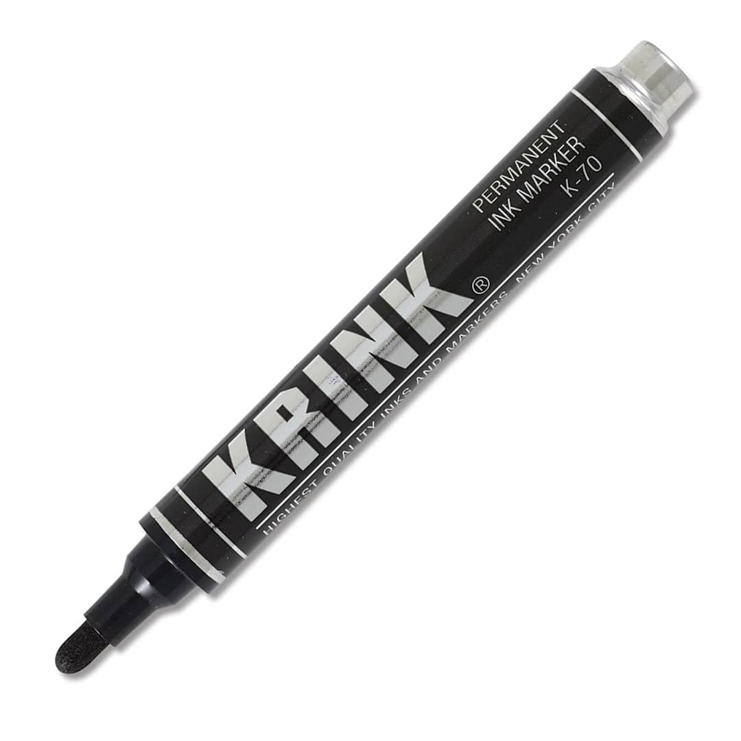 Open in modal - Krink K-70 Permanent Ink Markers - Black Bullet Tip marker at angle
