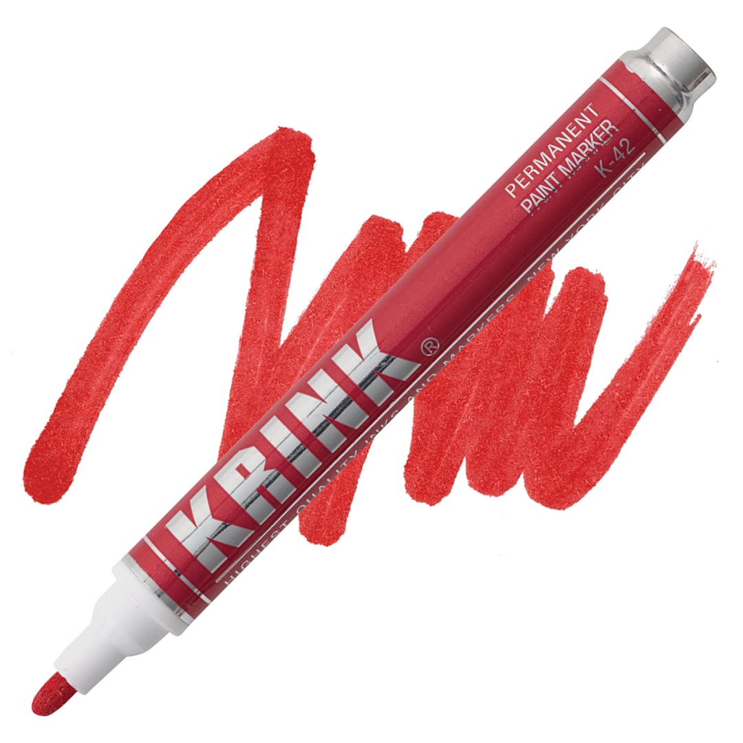 Open in modal - KRINK K-42 Paint Marker - Red marker and swatch
