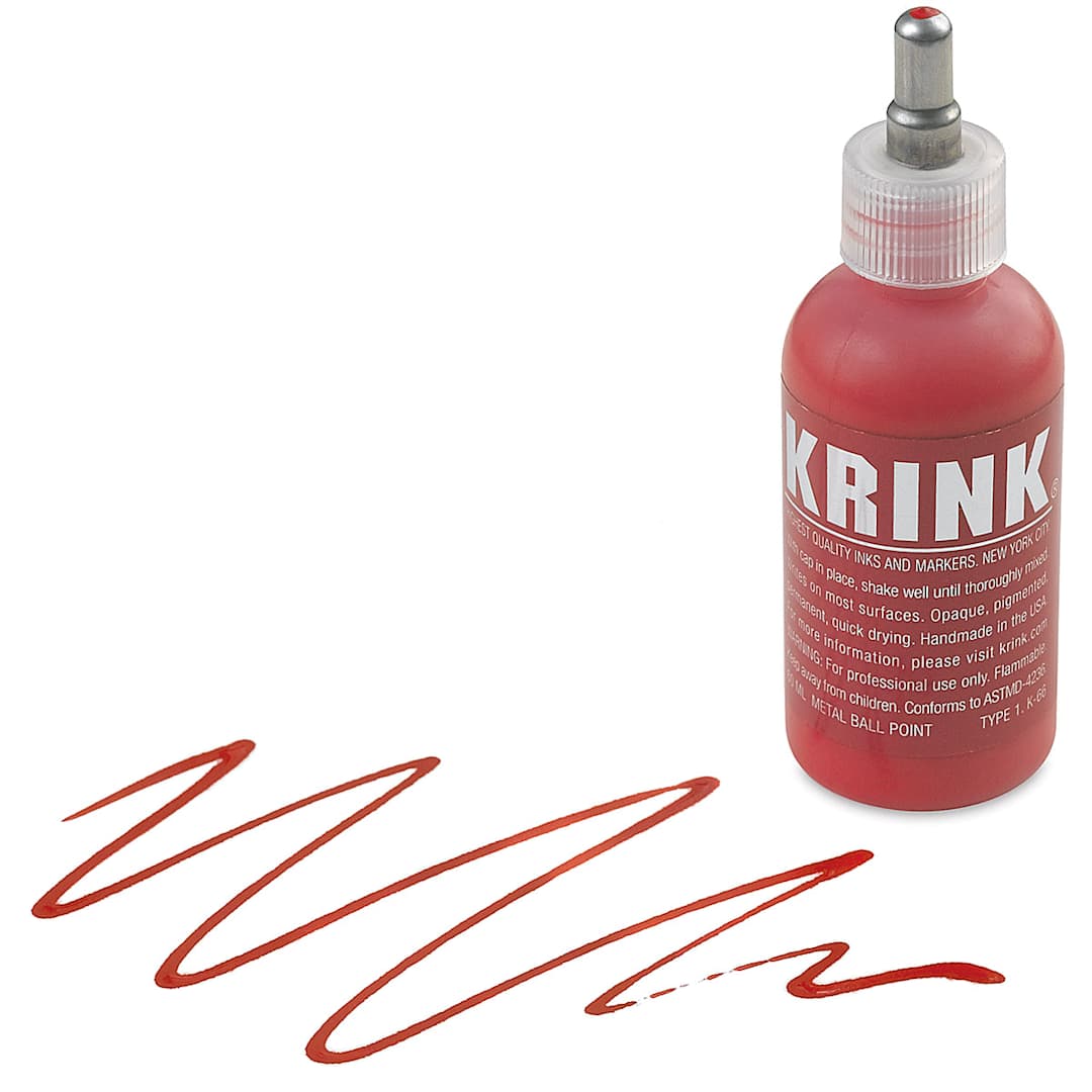 Open in modal - K-66 Steel Tip Paint Marker - Upright Red marker with paint squiggle