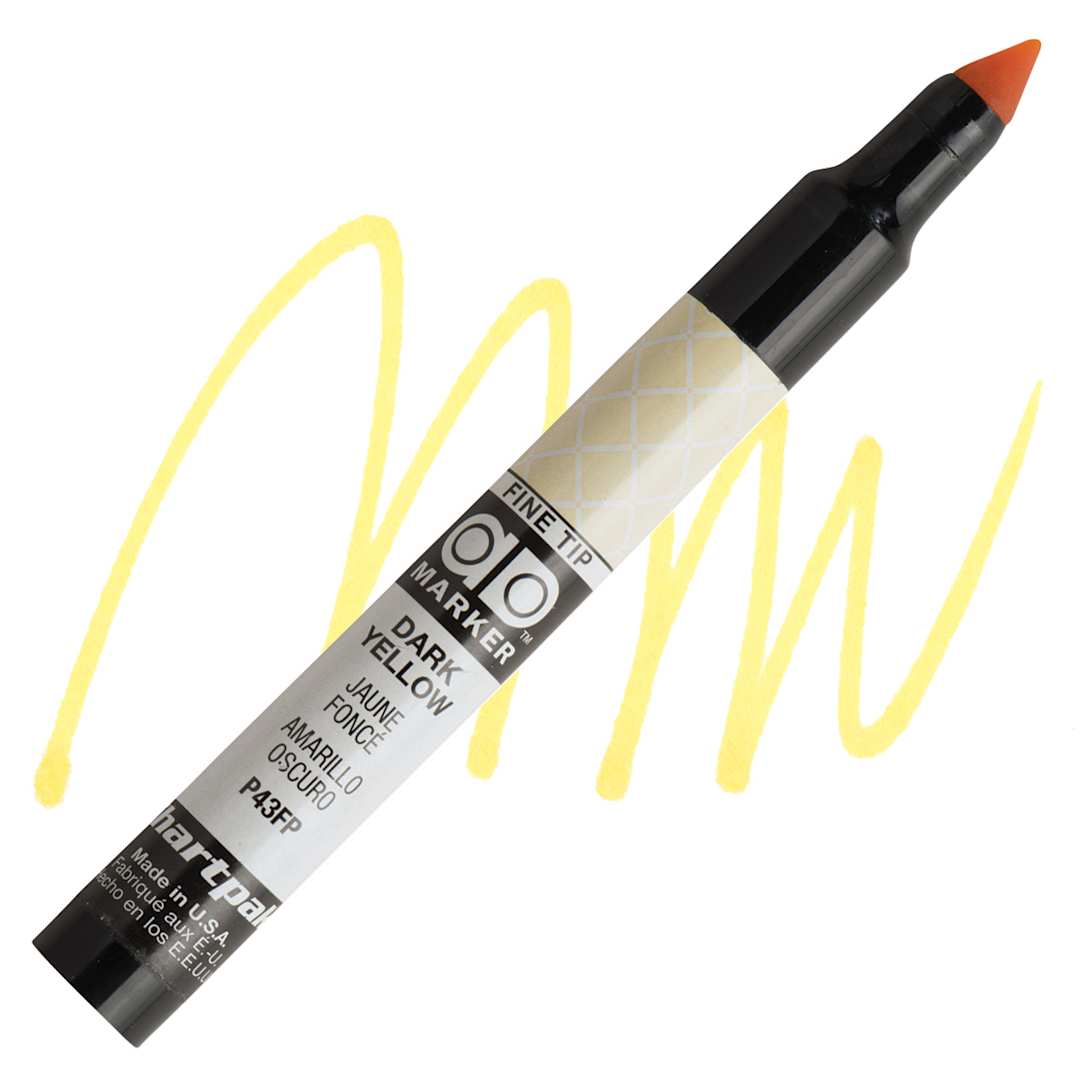 Open in modal - Chartpak Fine Tip Ad Marker - Dark Yellow marker and swatch