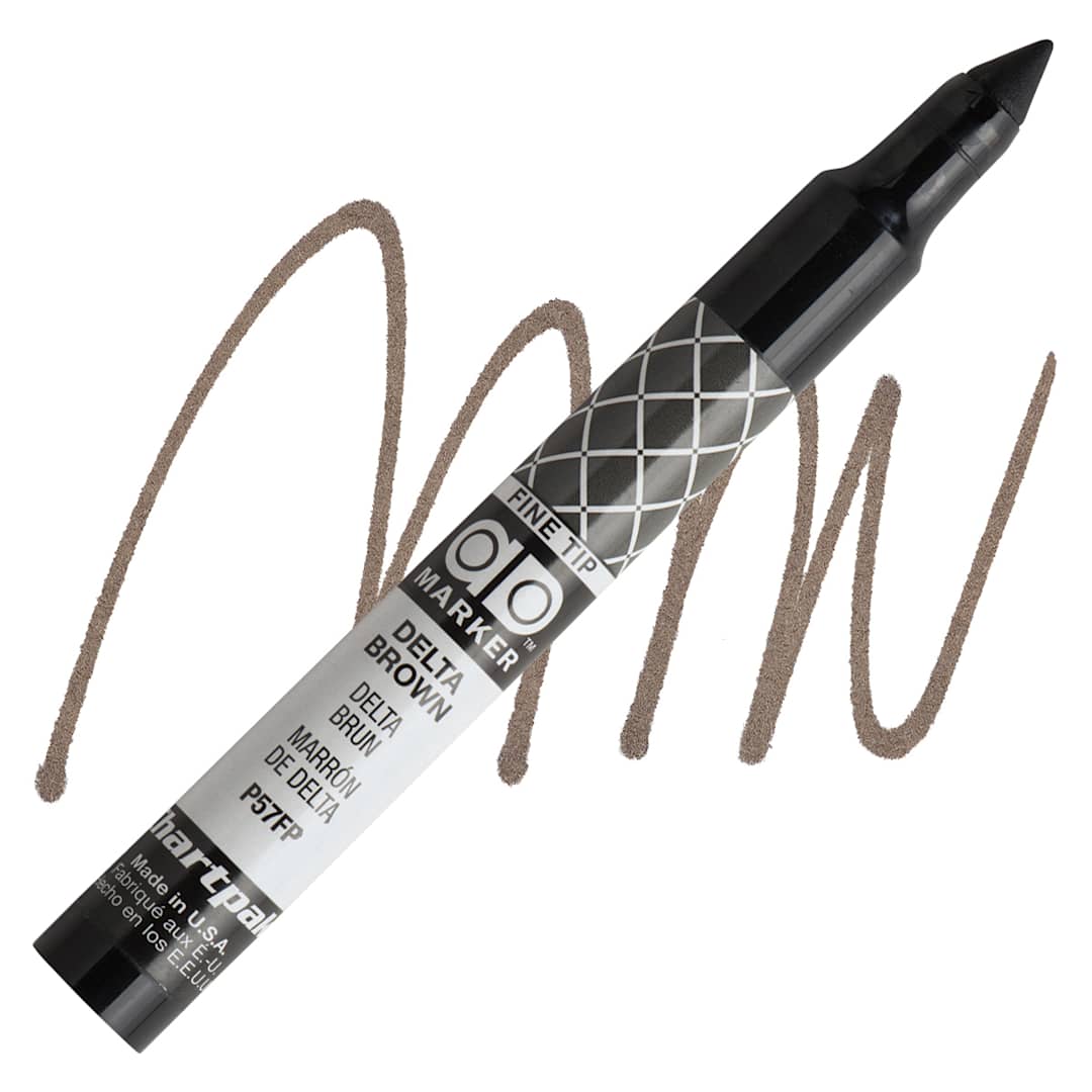 Open in modal - Chartpak Fine Tip Ad Marker - Delta Brown marker and swatch