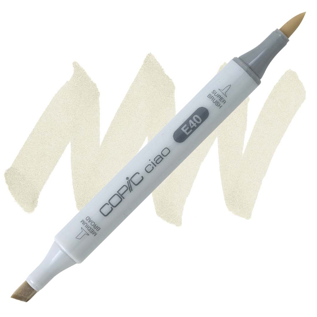 Open in modal - Copic Ciao Double Ended Marker - Brick White E40 marker and swatch