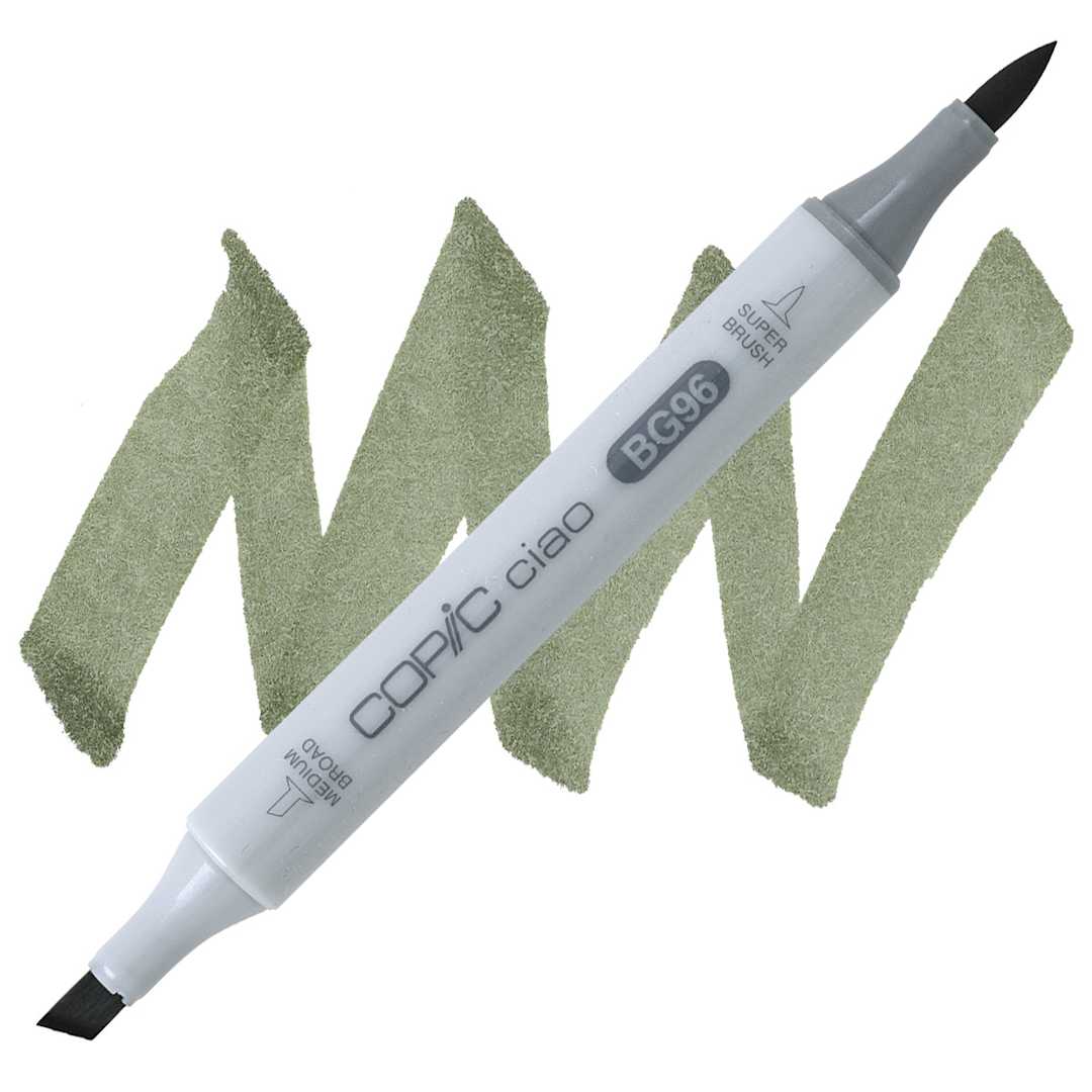 Open in modal - Copic Ciao Double Ended Marker - Bush BG96 marker and swatch