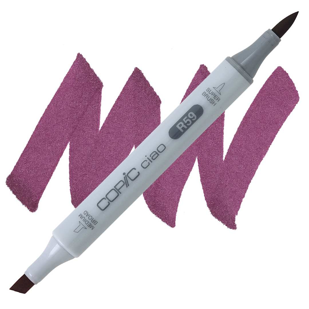Open in modal - Copic Ciao Double Ended Marker - Cardinal R59 marker and swatch