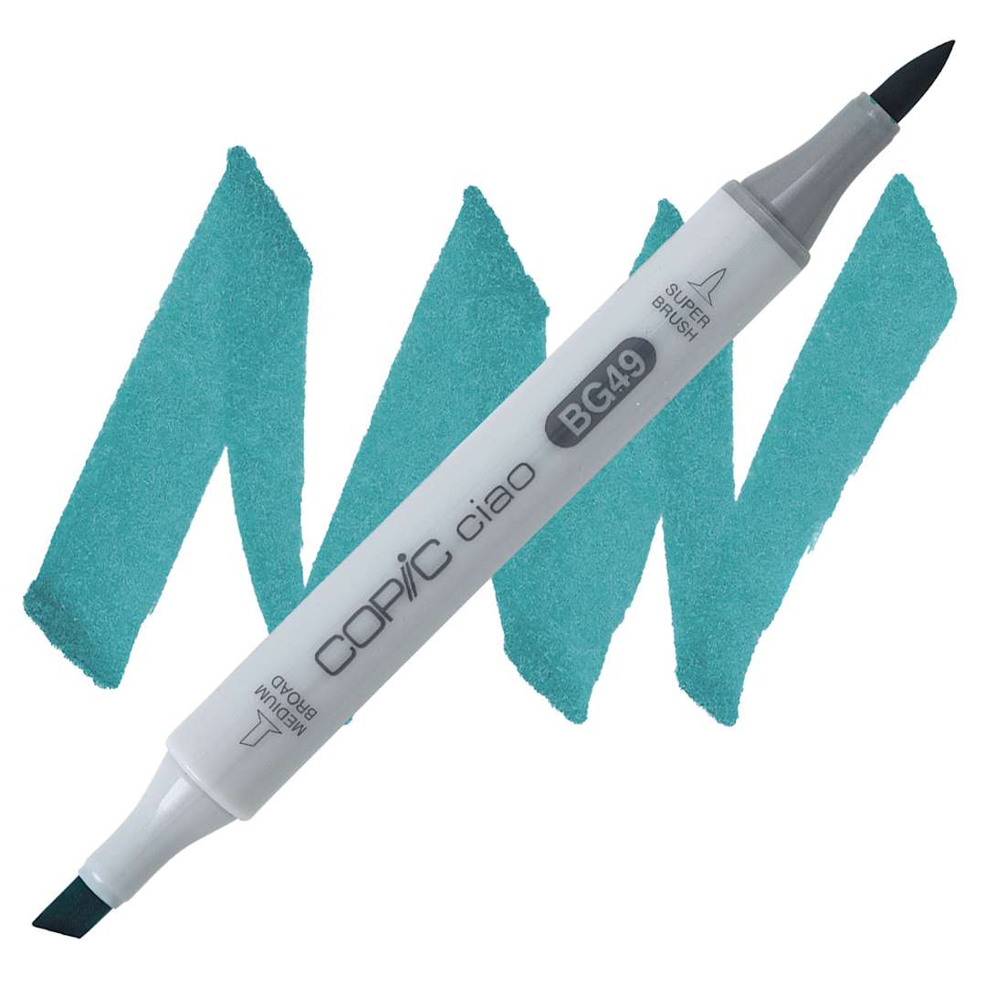 Open in modal - Copic Ciao Double Ended Marker - Duck Blue BG49 marker and swatch