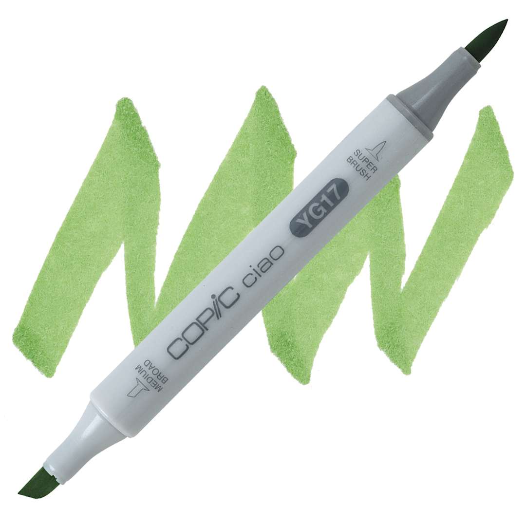 Open in modal - Copic Ciao Double Ended Marker - Grass Green YG17 marker and swatch