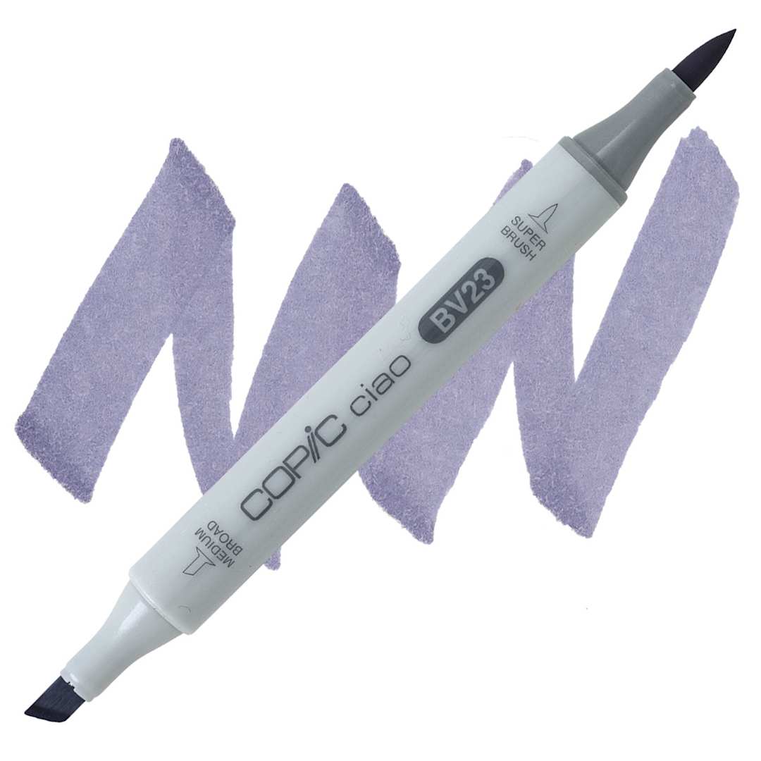 Open in modal - Copic Ciao Double Ended Marker - Grayish Lavender BV23 marker and swatch