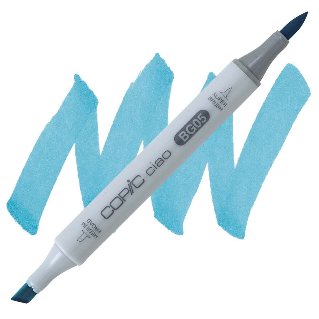 Open in modal - Copic Ciao Double Ended Marker - Holiday Blue BG05 marker and swatch