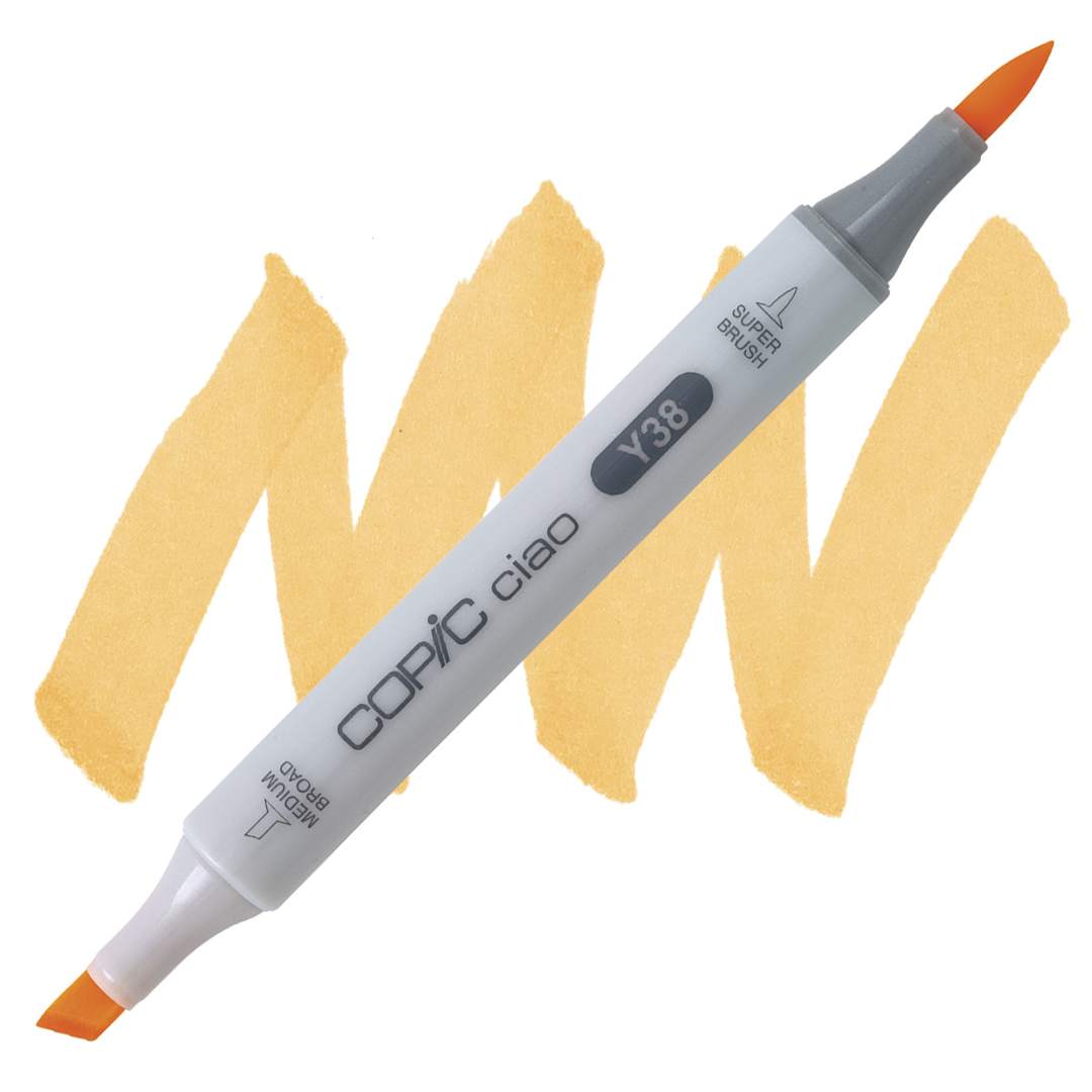 Open in modal - Copic Ciao Double Ended Marker - Honey Y38 marker and swatch