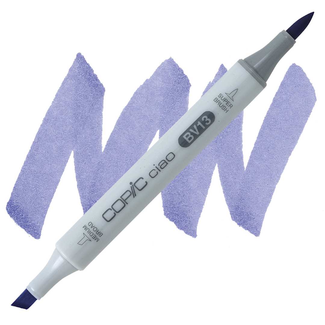 Open in modal - Copic Ciao Double Ended Marker - Hydrangea Blue BV13 marker and swatch