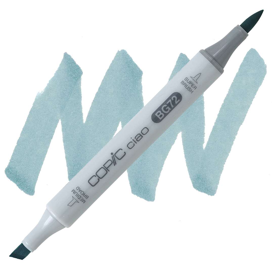Open in modal - Copic Ciao Double Ended Marker - Ice Ocean BG72 marker and swatch