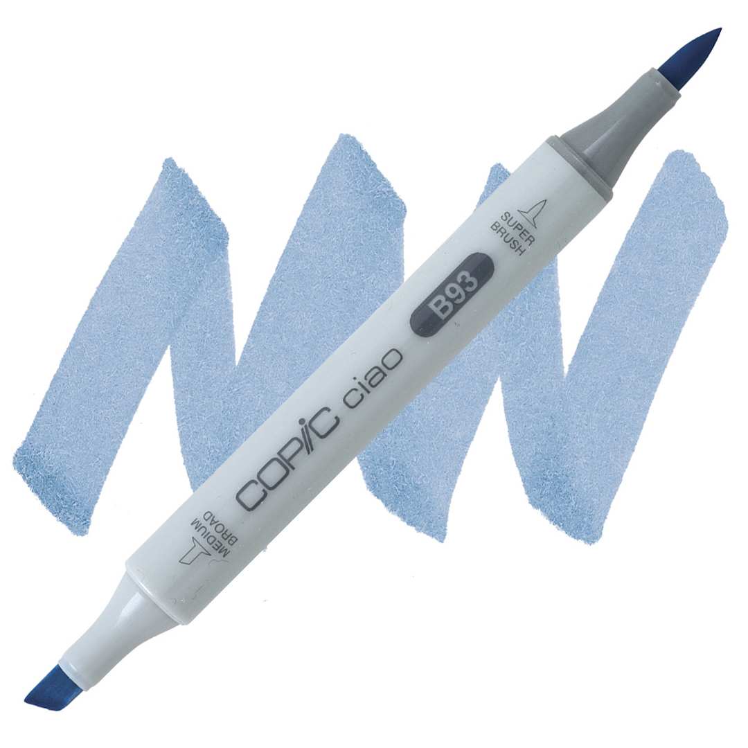 Open in modal - Copic Ciao Double Ended Marker - Light Crockery Blue B93 marker and swatch
