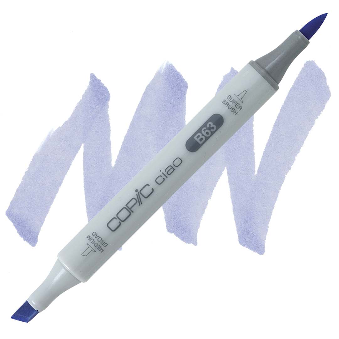 Open in modal - Copic Ciao Double Ended Marker - Light Hydrangea B63 marker and swatch
