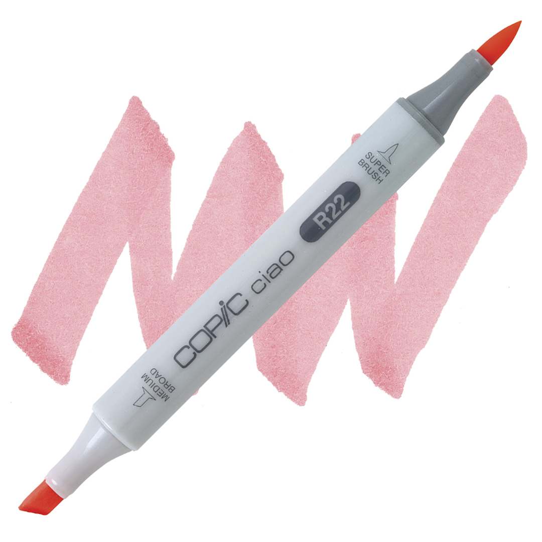Open in modal - Copic Ciao Double Ended Marker - Light Prawn R22 marker and swatch