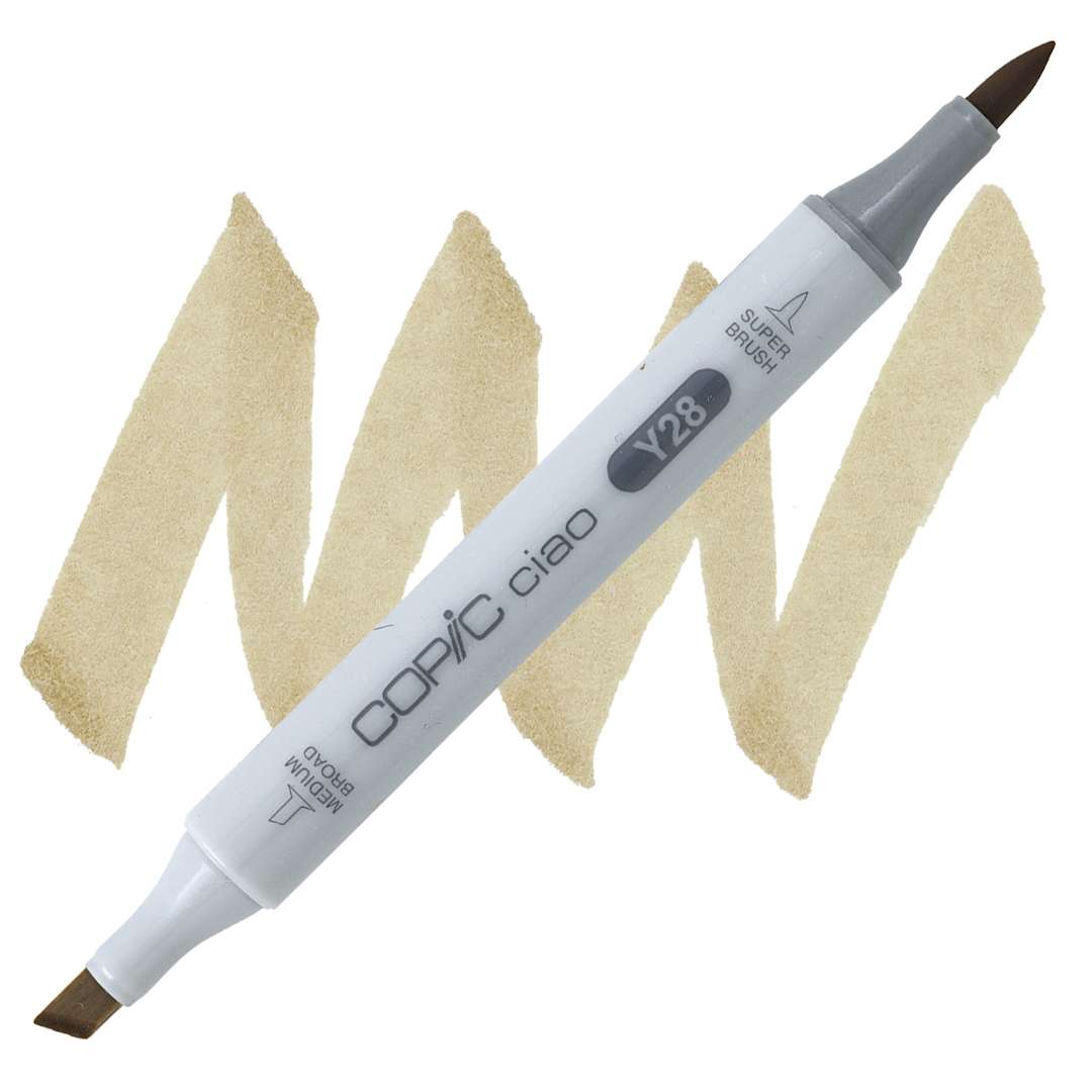 Open in modal - Copic Ciao Double Ended Marker - Lionet Gold Y28 marker and swatch
